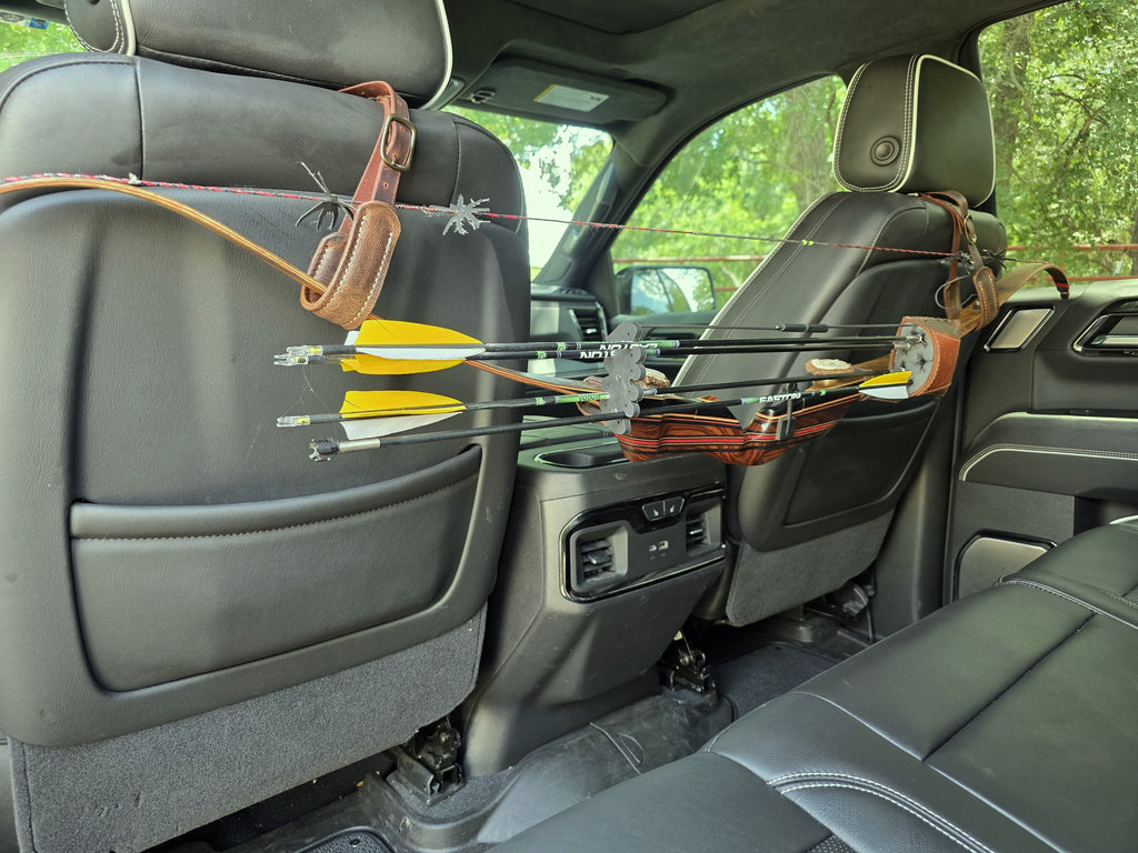 Handmade Leather Headrest Bow Carrier
